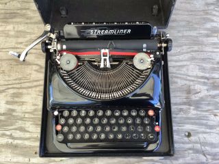 Vintage 1941 “streamliner” Remington Rand Typewriter W/ Case,  Only 21,  200 Made.