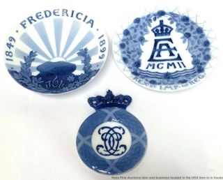 Vintage Royal Copenhagen Blue White Porcelain Collectible Antique Dish Set