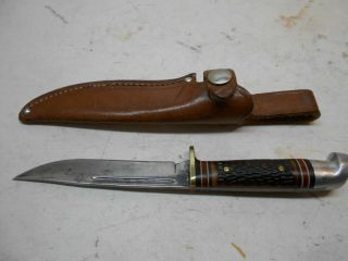 Vintage Western 648a Fixed Blade Hunting Knife With Sheath Knives