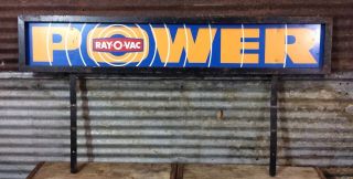 Antique Vtg 40s 50s Rayovac Power Battery Store Display Rack 36 " Sign Ray - O - Vac
