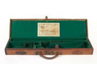 Vintage Canvas & Leather Shot Gun Or Rifle Motor Case With " Army & Navy " Label