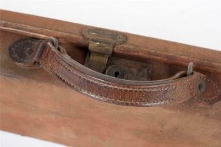Vintage Canvas & Leather Shot Gun or Rifle Motor Case with 