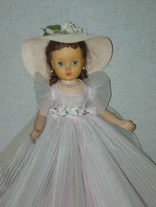Vintage 1950 ' s Madame Alexander ELISE Doll ALL Bridesmaid Gown & Hat 2