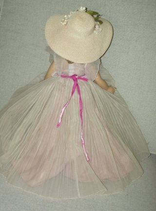 Vintage 1950 ' s Madame Alexander ELISE Doll ALL Bridesmaid Gown & Hat 3