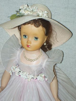 Vintage 1950 ' s Madame Alexander ELISE Doll ALL Bridesmaid Gown & Hat 5