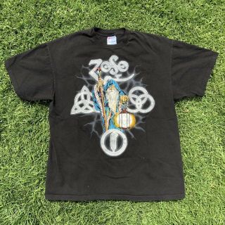 Vintage 1989 Led Zeppelin Zoso Wizard Black T - Shirt Mens Size Xl