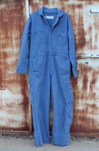 Vintage Coveralls Jumpsuit Work Wear Mechanic Corn Flower Blue Cotton 42 1940s?