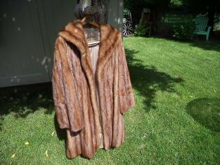 Vintage Marshall Fields Mink Fur Coat Brown Full Length