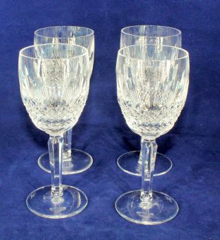 4 Vintage 1986 Waterford Crystal Colleen Tall Wine Claret 6.  5 