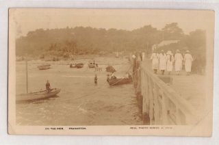Vintage Postcard Rppc Ladies On Pier,  Frankston Victoria 1922