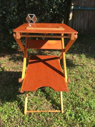 Vintage Octo Products Collapsible Table Two - Tiered Folding Table Mid - Century Mod