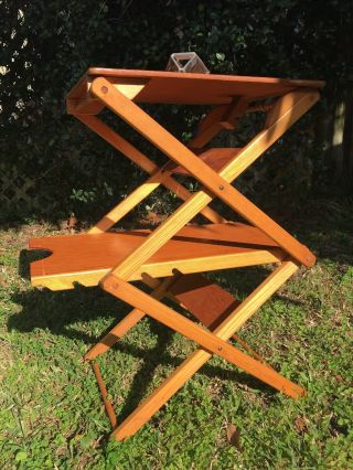 Vintage Octo Products Collapsible table two - tiered folding table mid - century mod 3