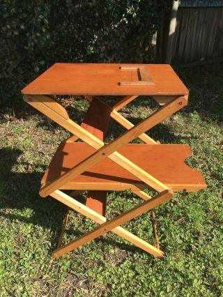 Vintage Octo Products Collapsible table two - tiered folding table mid - century mod 6