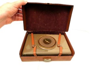 Old 1950s Sylvania " Atomic " Mid Century Miniature Tube Antique Vintage Radio