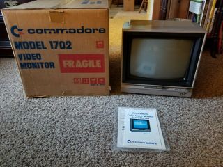 Vintage Commodore Model 1702 Video Monitor W/ Box Rare