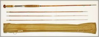 9.  5 Foot Montague 3/2 Split Bamboo 4 Piece Incl Spare Tip Salmon Rod In Sock
