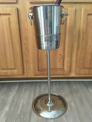 Vintage Brand Ware Champagne/wine Cooler Bucket Stand - Stainless Steel - Korea