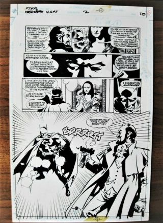 Dc Final Night 2 Page Art Splash Batman & Vandal Savage By Stuart Immonen Rare