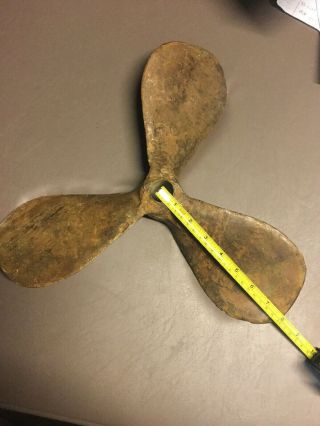 Vintage Bronze Propeller Marine Boat Decor Nautical From Lake Erie Heavy 6.  6 Lbs
