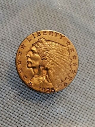 Rare 1925 - D 2.  5 Quarter Eagle Dollar Gold⭐⭐⭐⭐⭐