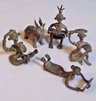 Vintage Dhokra Art Hand Crafted Brass Figurine Sculpture Lost Wax Wire Art Decor