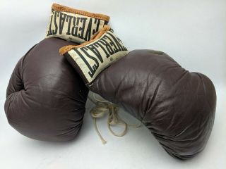 Vintage Everlast 2108 Youth Or Small Adult Boxing Gloves Brown Tan Made In Usa