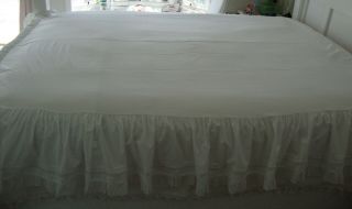 Laura Ashley Vintage White Bridal Lace Queen Bedskirt