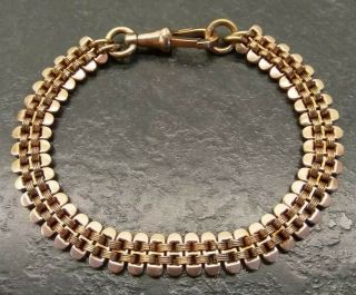 Antique Vintage Rolled Gold / Gold Filled Ornate Chain Bracelet.  7 3/4 " Long.