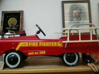 Vintage Fire Fighter Pedal Car No.  508 Vintage Amf Pressed
