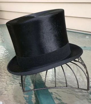 Antique Dunlap & Co.  N Y Top Hat Burkhardt Bros.  Co Silk & Leather