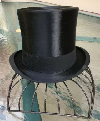 Antique DUNLAP & CO.  N Y TOP HAT Burkhardt Bros.  Co Silk & Leather 2