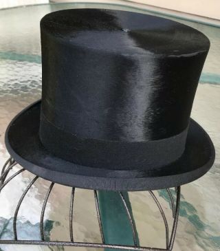 Antique DUNLAP & CO.  N Y TOP HAT Burkhardt Bros.  Co Silk & Leather 3