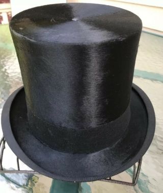 Antique DUNLAP & CO.  N Y TOP HAT Burkhardt Bros.  Co Silk & Leather 5