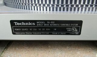 Vintage Technics SL - D2 Direct Drive Turntable w/ Sonus E Cartridge, 8