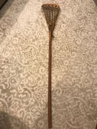 Vintage Wooden Lacrosse Lax Stick 54 " Long - Great