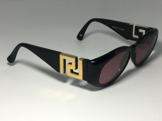 Vintage Gianni Versace Sunglasses Mod T75 Black Gold Rx Frames Col 852 Biggie