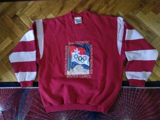 Olympic Winter Games 1928 St.  Moritz 2nd Sweatshirt Adidas Rare Vintage Size M