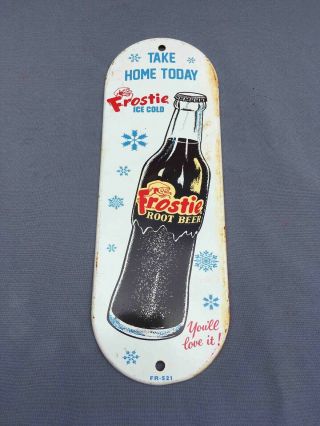 Vintage Take Home Frostie Root Beer Today Advertising Tin Store Soda Sign