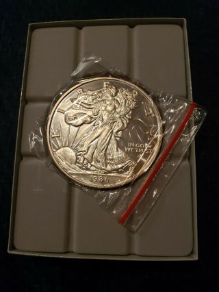1986 Rare Large 1 Troy Pound.  999 Fine Silver Bullion American Eagle Proof Coin