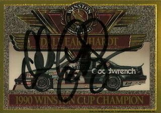 Dale Earnhardt Autographed 1990 Winston Chrome Championship Card Rare 3