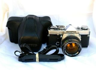 Vintage Olympus Om - 1 W/ 50 Mm F/1.  4 Lens