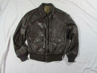 Vtg 70s 80s A - 2 Goatskin Leather Flight Jacket Usa Made Ww2 Style Schott Cooper