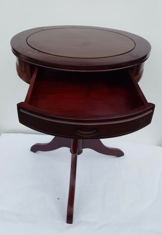 Vintage Oriental Rose Wood Round Coffee Tea Table,  Sofa Side Table 20 