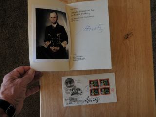 Grand Admiral Karl Donitz Signed,  Photo & Signed First Day Cover Rare Cond