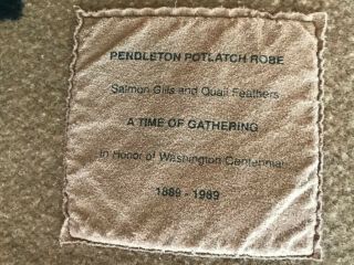 VINTAGE PENDLETON Potlach Blanket Washington Centennial REVERSE PATTERN 65 X 75 3