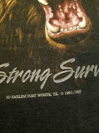 VTG 90’s 3D Emblem HARLEY DAVIDSON shirt XL 50/50 Grizzly Bear Strong Survive 3