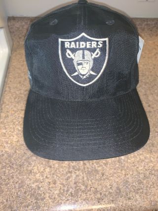 Vintage With Tags Los Angeles Raiders Nylon Snapback Apex One Hat 90s