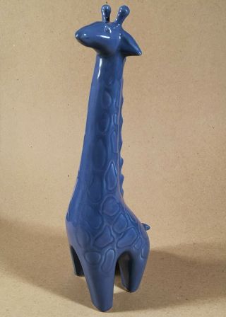 Jaru Of California Vintage Mid - Century 14.  5 " Giraffe Ceramic Figurine Rare Blue