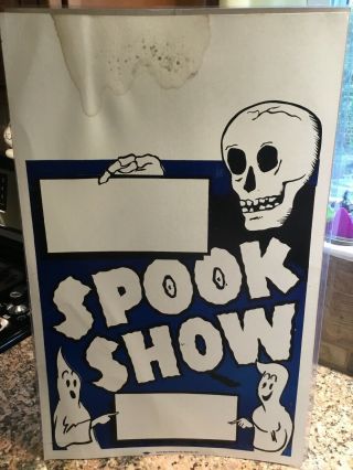 Spook Show Card Poster 14” X 22” Vintage