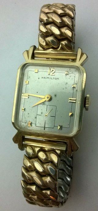 Vintage Hamilton Carl 19j Cal.  753 Golden Templar Speidel Band Mcm Wristwatch